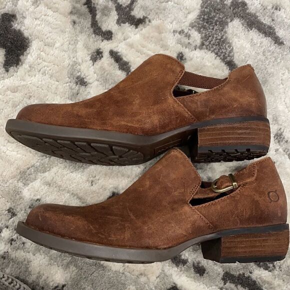 BORN Nolina Rust Leather NWOB Suede Ankle Bootie - Picture 7 of 7